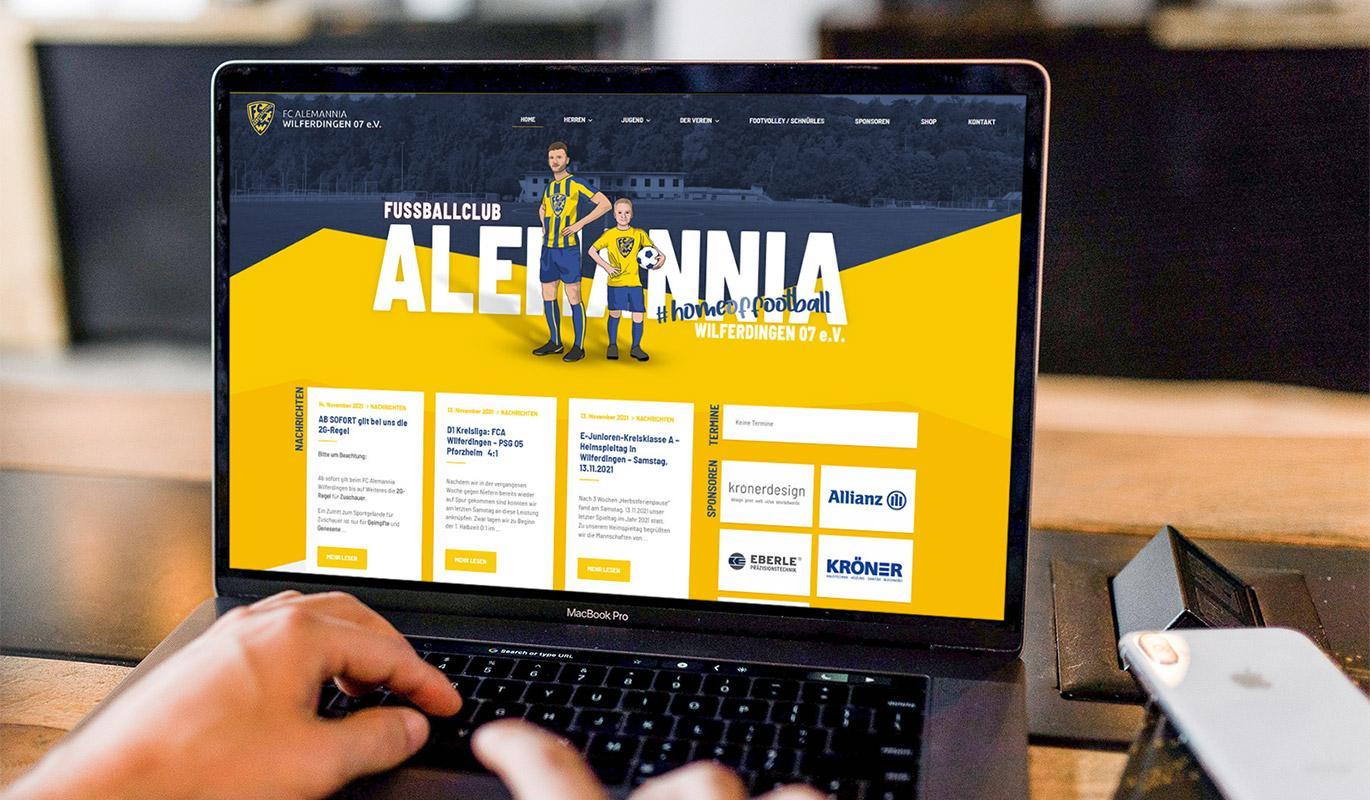Webdesign und -programmierung für den FC Alemannia Wilferdingen